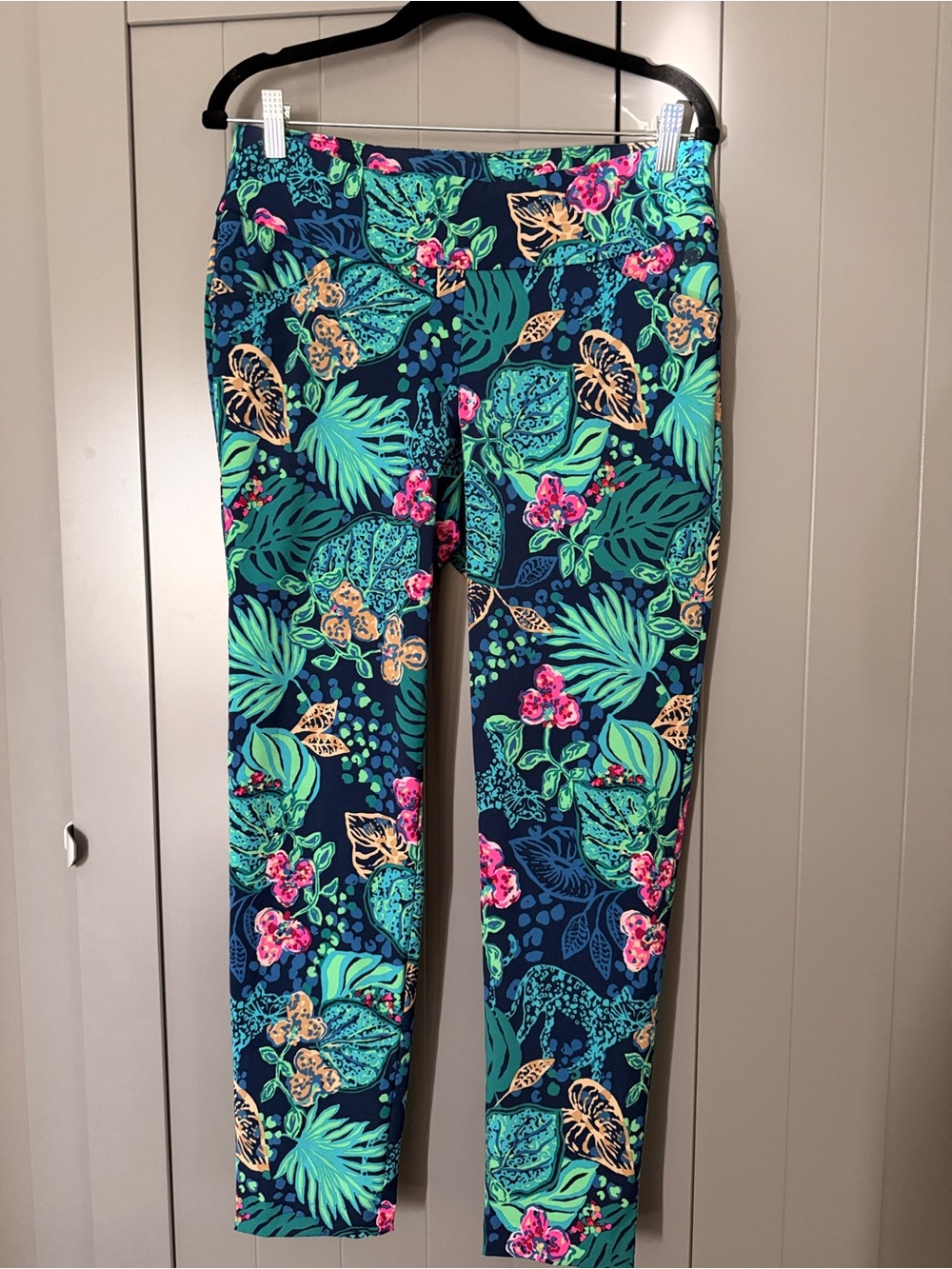 Lilly Pulitzer Navy Tropical Leaf & Floral Leggings